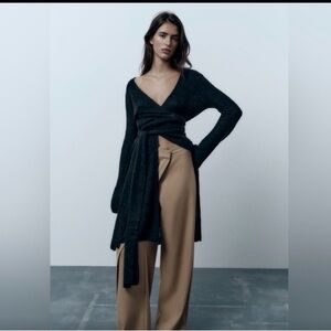 Wool And Alpaca Blend Knotted Cardigan